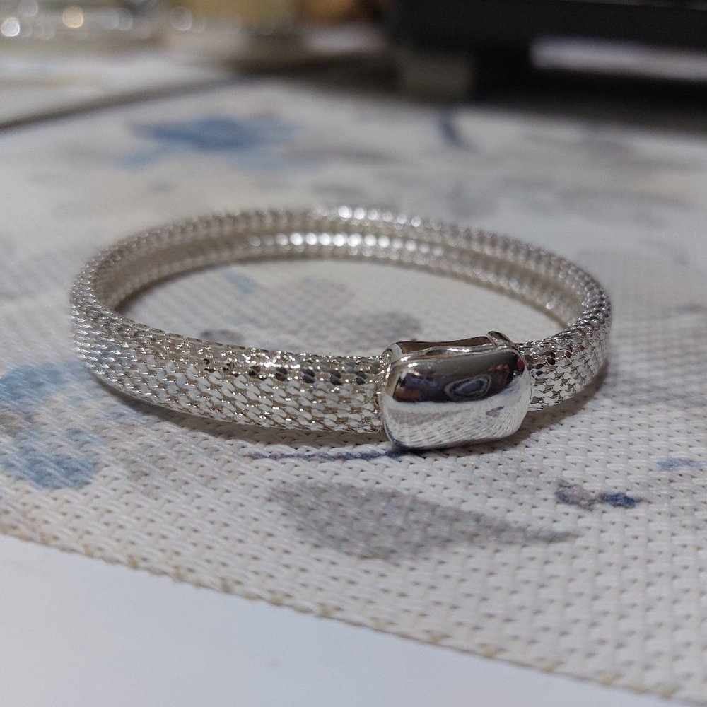 Monet Silver-Tone Magnetic Closure Bracelet
